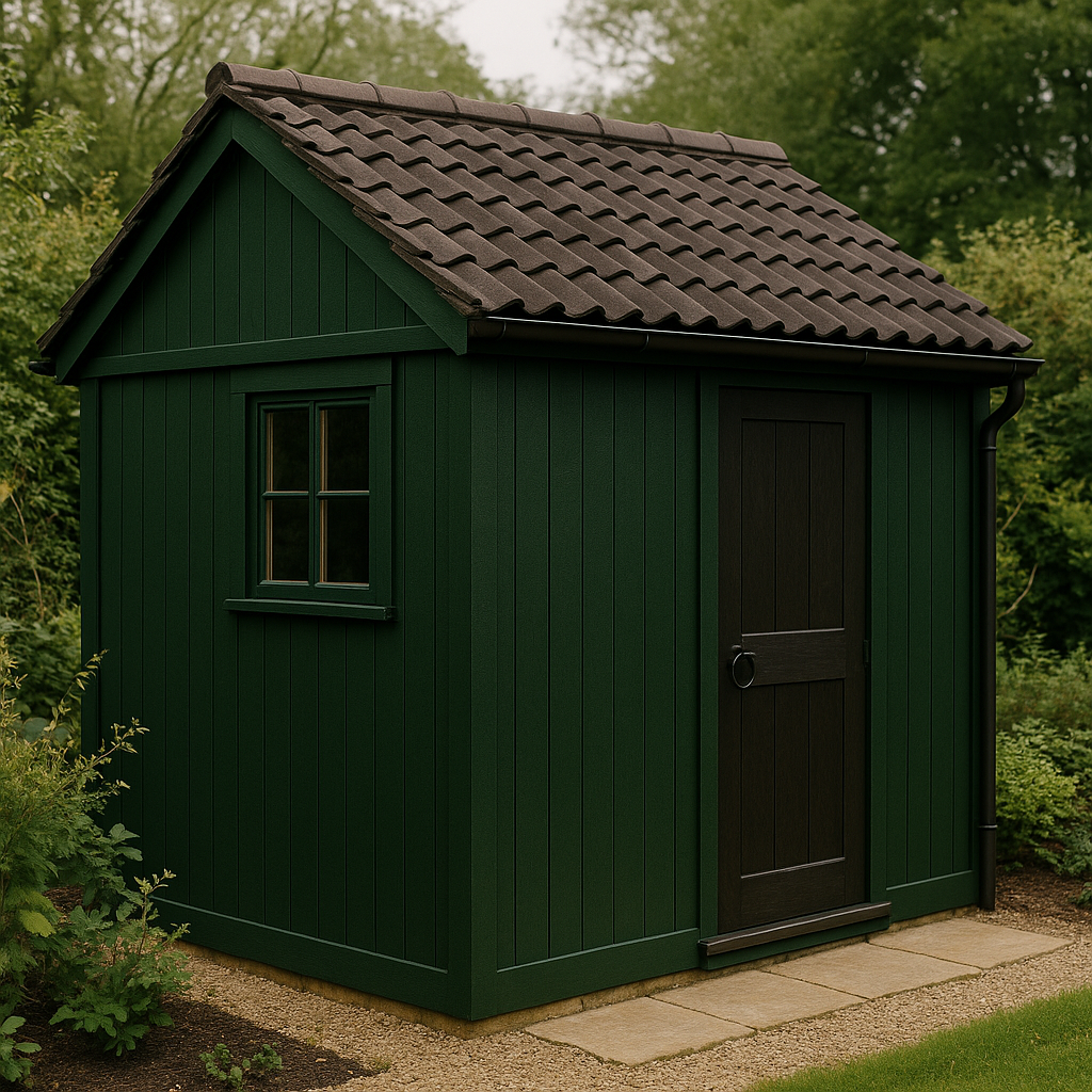 Gartenhaus aus Holz in Dunkelgrün und Braun, Kunstholz, für den Außenbereich, 250 × 210 × 260 cm