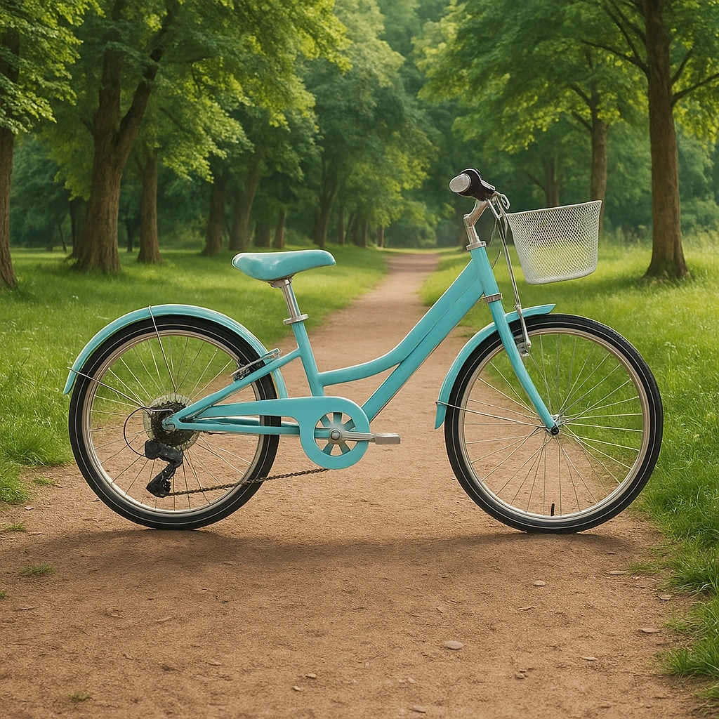Hellblaues Kinderfahrrad aus Stahl - hMjYHynA93oT