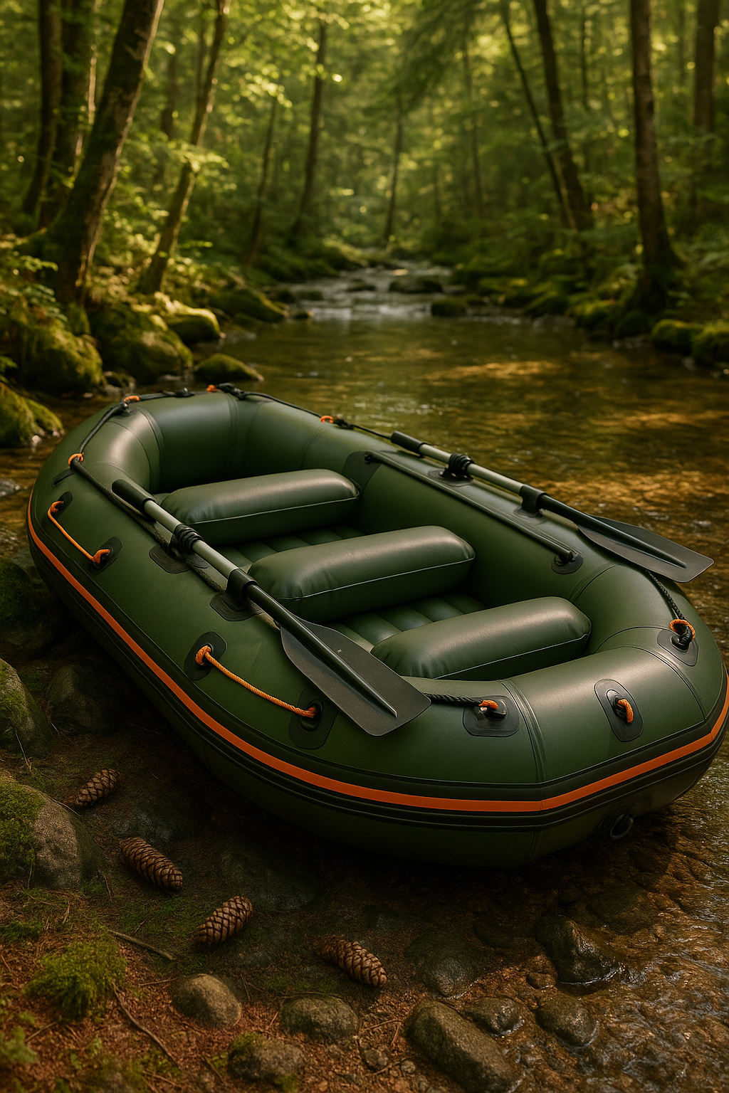 Aufblasbares grünes PVC-Kunststoffboot, geeignet für Fluss und See, 291 x 127 x 46 cm, QmpUVWm516zE