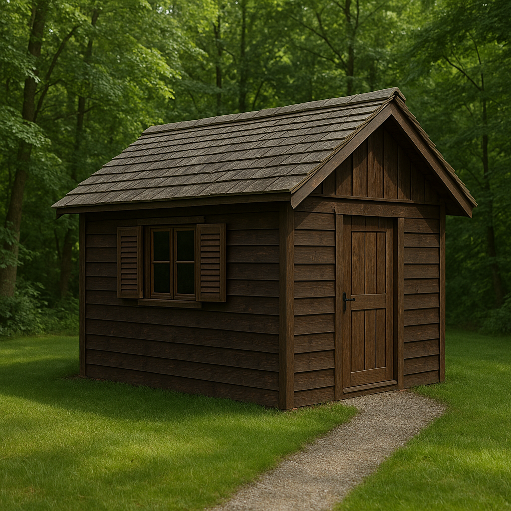 Gartenhaus aus Holz, braun, aus Kunstholz, für den Außenbereich, 230 × 250 × 230 cm