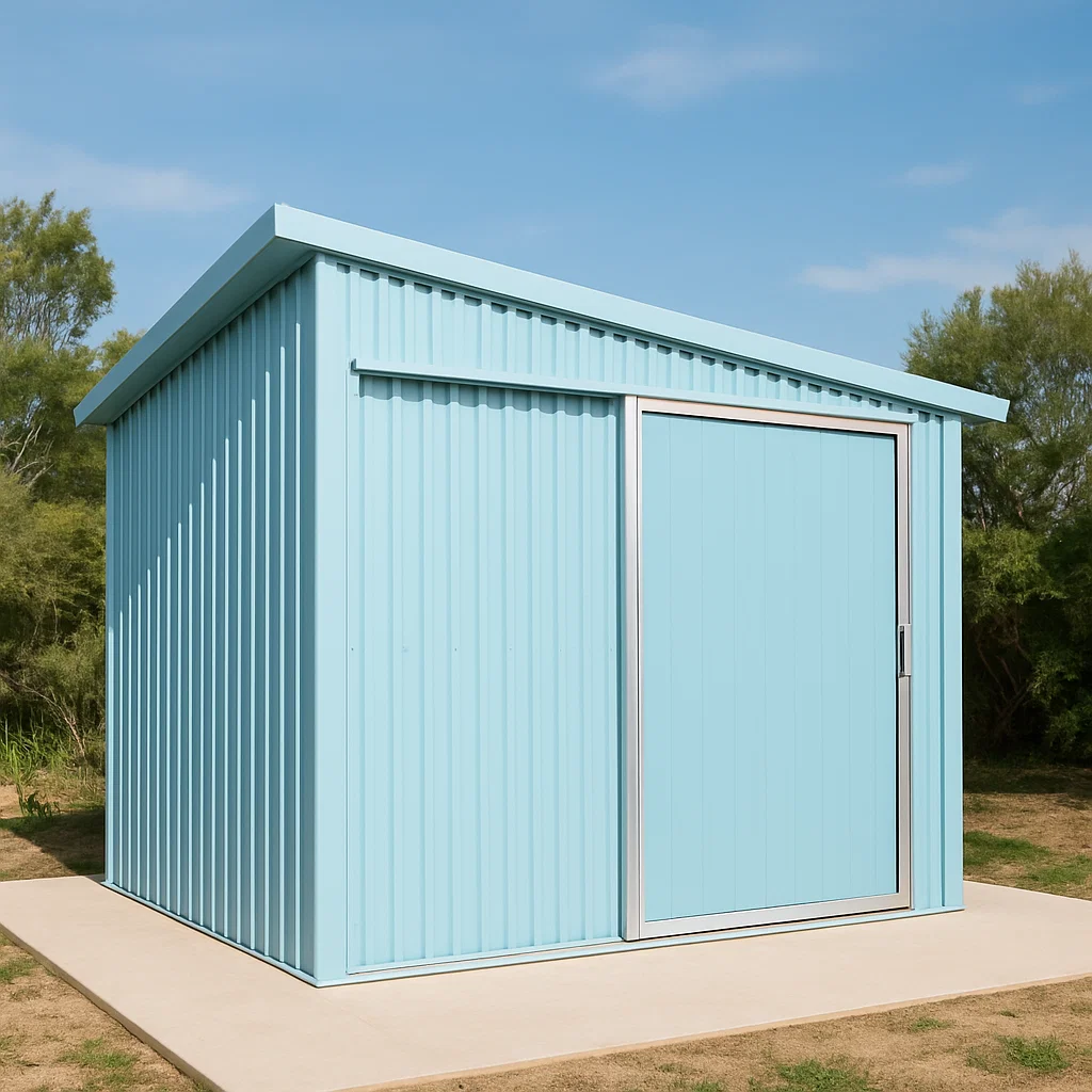 Gartenhaus, hellblaues Stahl-Gartenhaus für den Außenbereich, 220 x 180 x 230 cm CBgWFkc176BG