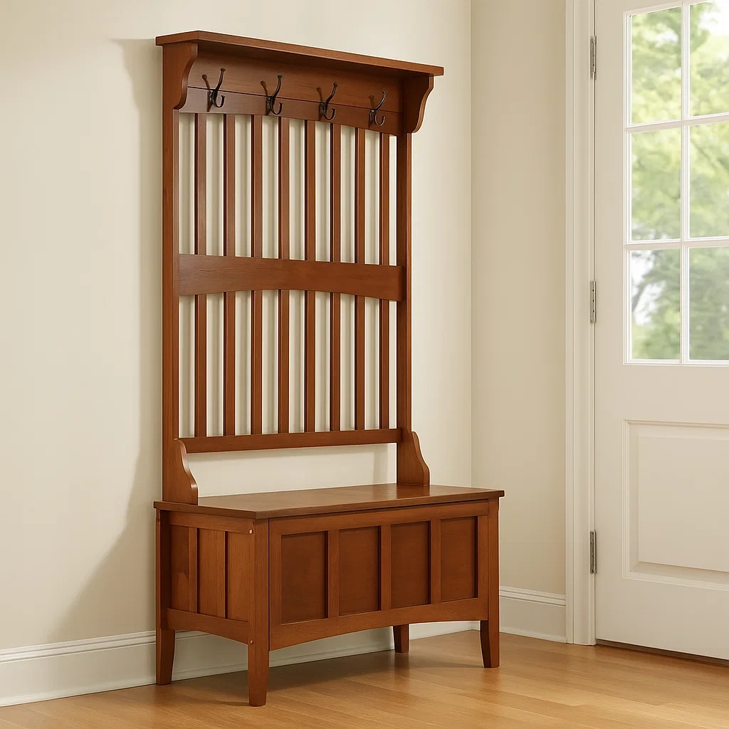 Flurschrank, Nussbaumholz, geeignet für den Eingangsbereich, 91 x 46 x 163 cm