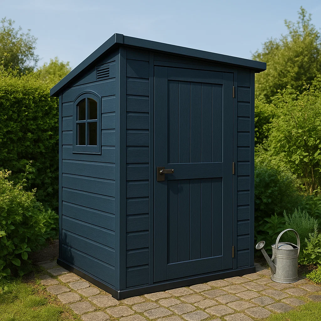 Dunkelblaues Gartenhaus, Verbundmaterial für den Außenbereich, 140 x 120 x 190 cm tMWzOBy204iL