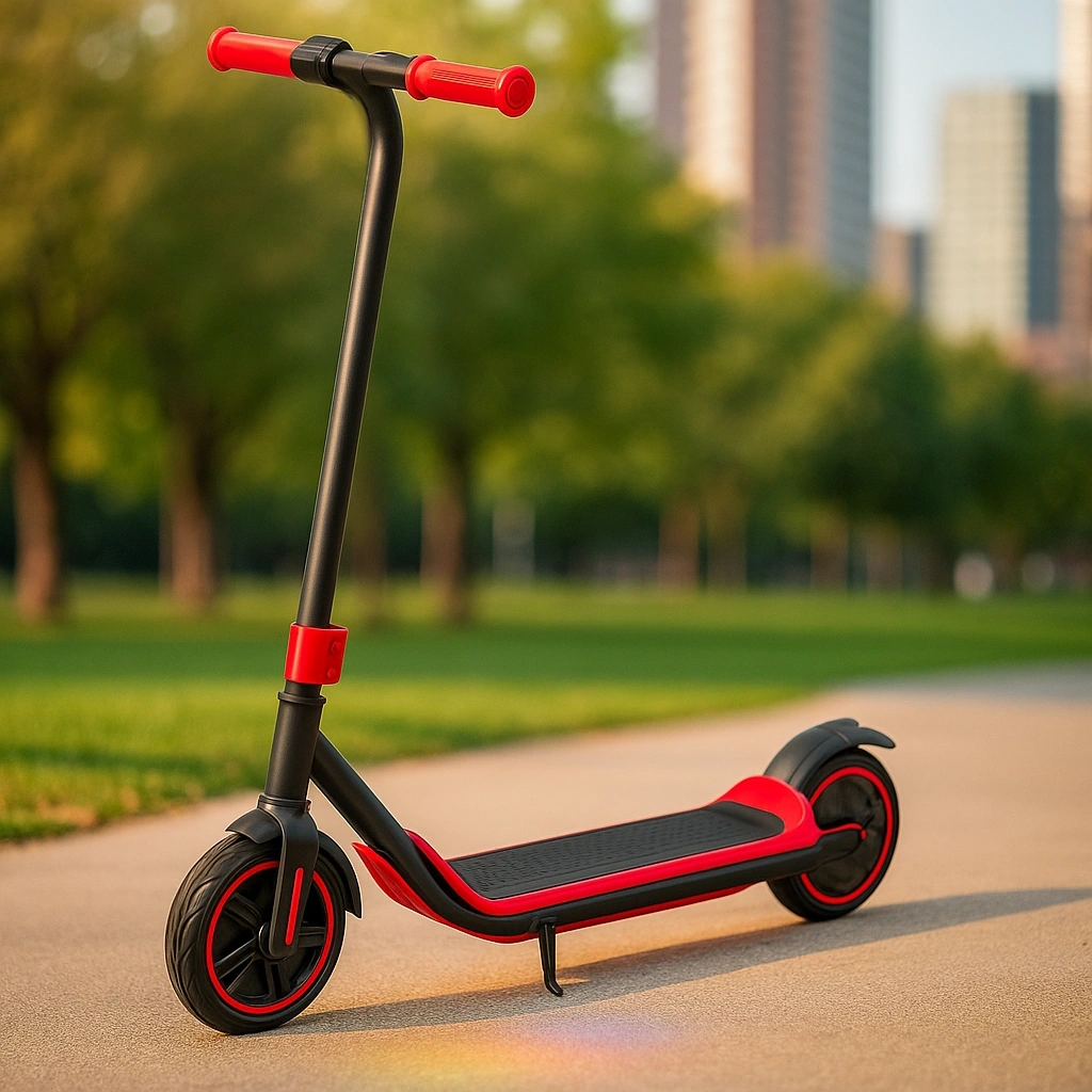 Kinderroller mit verstellbarem Lenker, rot/schwarz, Aluminium, für den Außenbereich