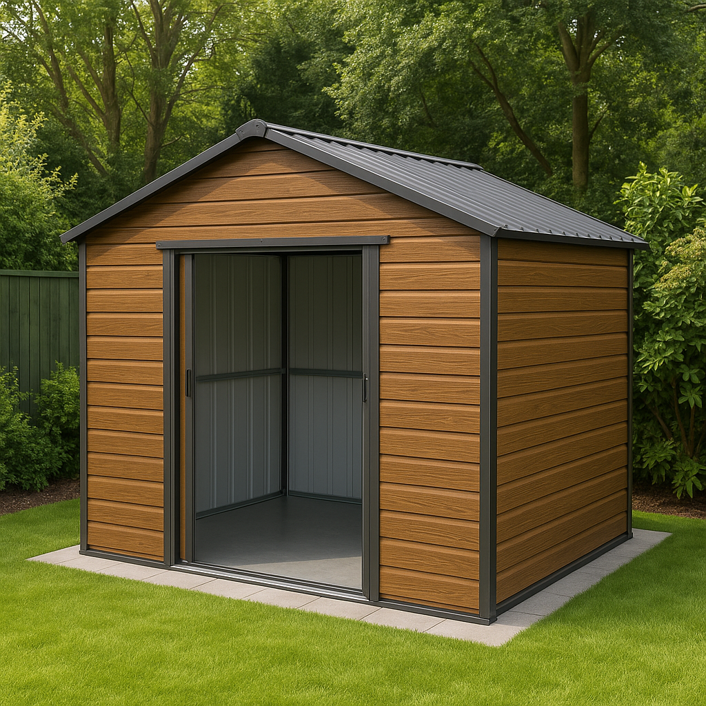 Metall-Gartenschuppen mit den Maßen 400 x 300 x 270 cm zur Aufbewahrung im Freien