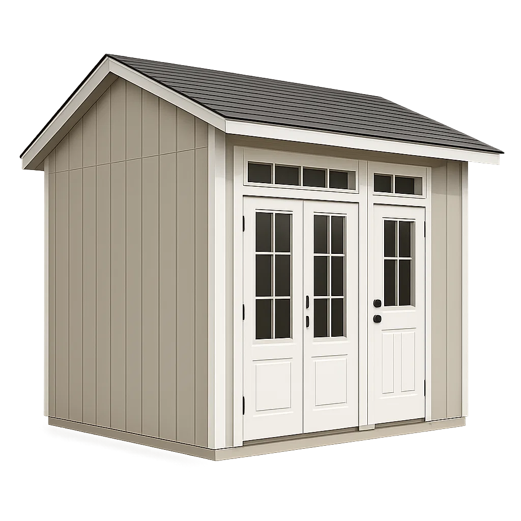 Beige-weißes Gartenhaus aus Kunstholz, 210 x 140 x 225 cm, EUfEFjV224II