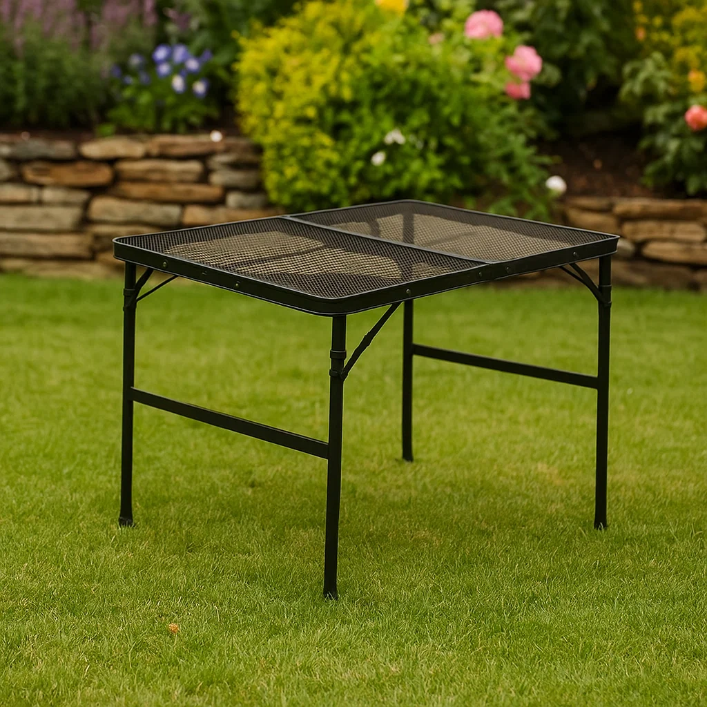 Picknicktisch, schwarz, Aluminium, 91 x 60 x 65 cm