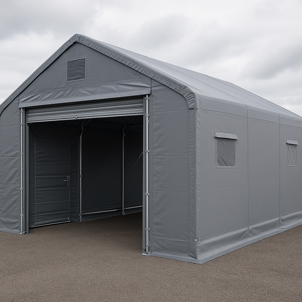 Freistehender Carport aus grauem PVC, wasserdicht, 1000 x 400 x 360 cm