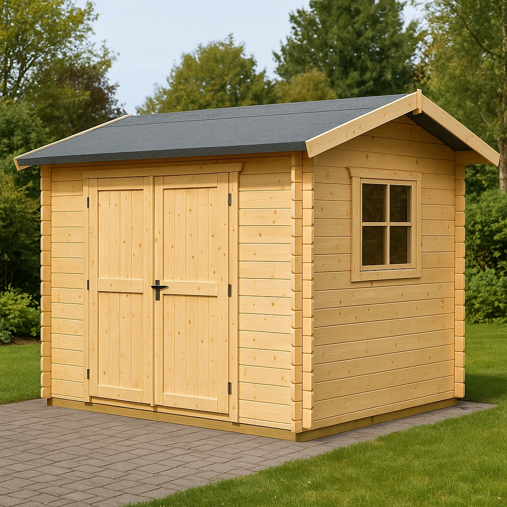 Gartenhaus aus Holz mit Fenster und Asphalt-Dach, 240 cm x 180 cm x 270 cm