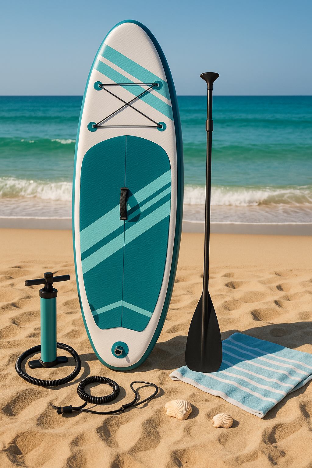 Aufblasbares Paddleboard Weiß Aquagrün PVC Für Strand und Küste 300×80×15cm SHdaOst545Sl