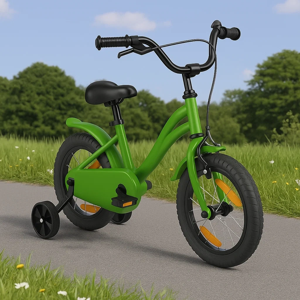 Kinderfahrrad 14 Zoll, grün, geeignet für Kinder von 3 bis 5 Jahren - cKtxszHN13Hj