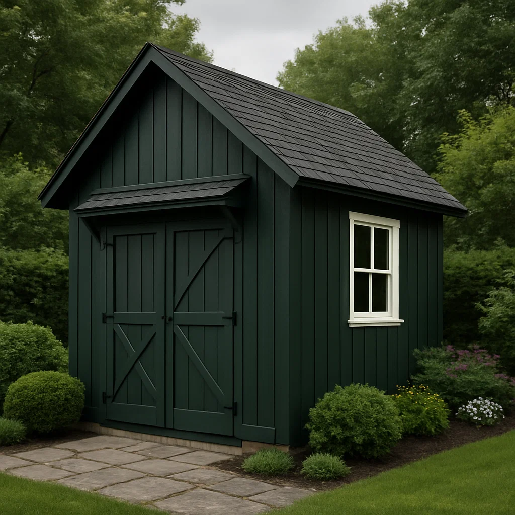 Gartenhaus, dunkelgrünes Gartenhaus aus Holz, 210 x 180 x 250 cm xzNEOhJ247sV