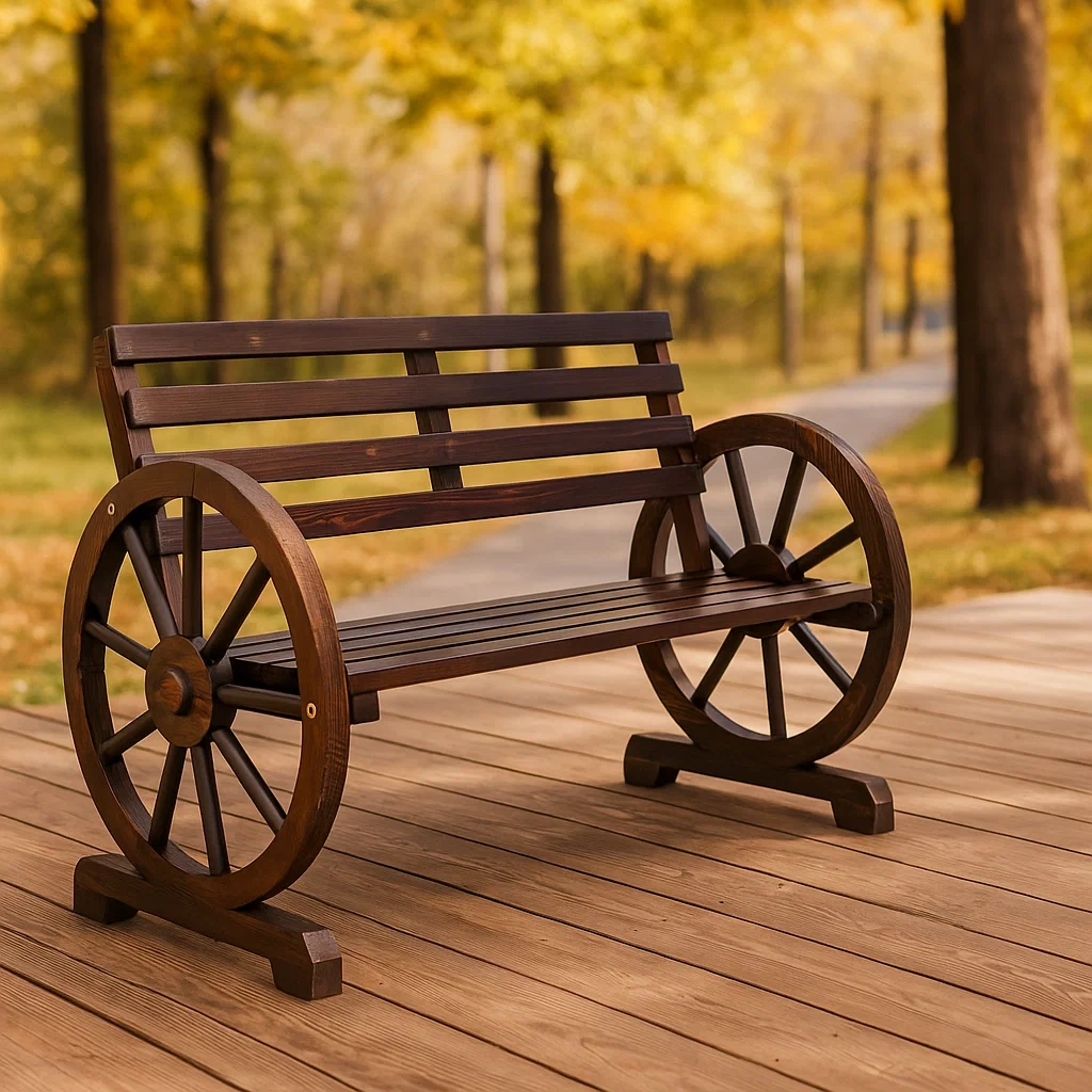 Parkbank, braun, Holz, für den Außenbereich, 106 x 53 x 76 cm