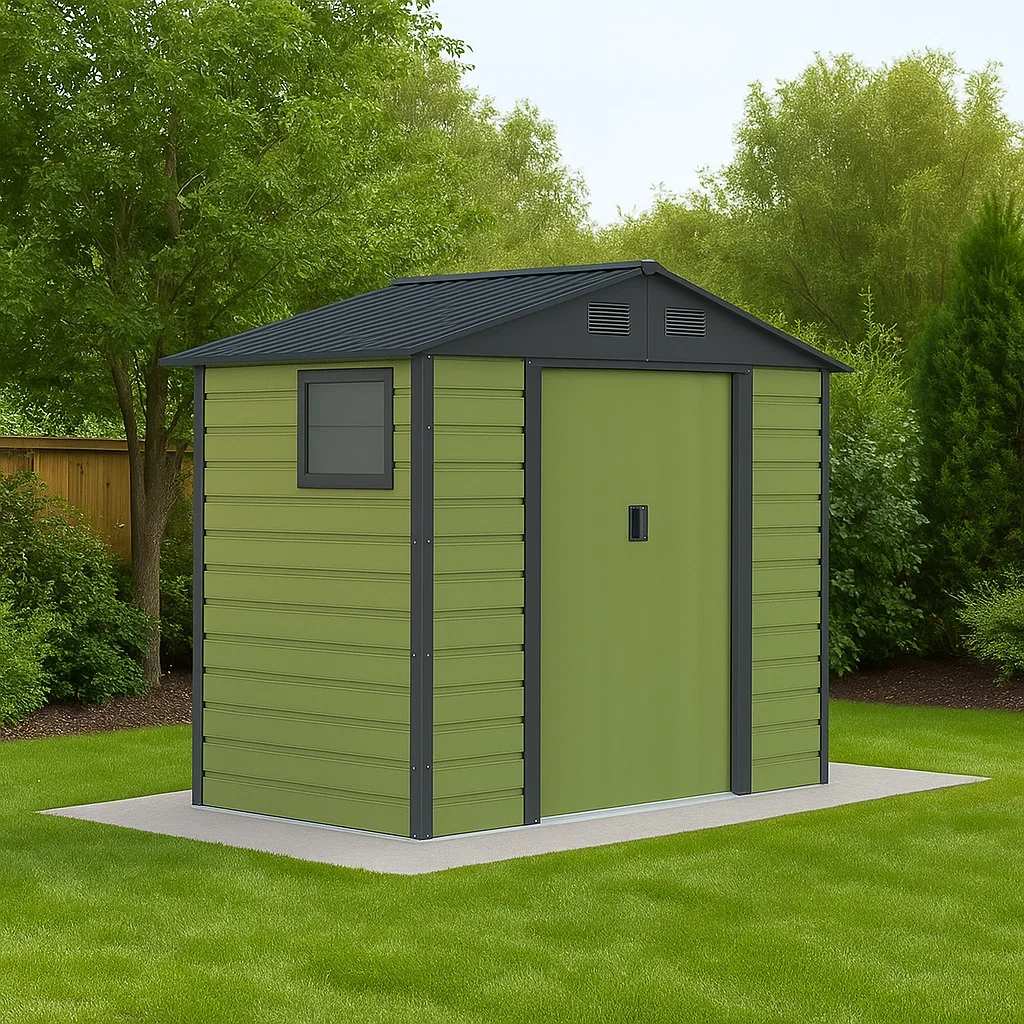 Gartenhaus aus grünem, verzinktem Stahl, 3,88 m² - DhAiAQA134Hz