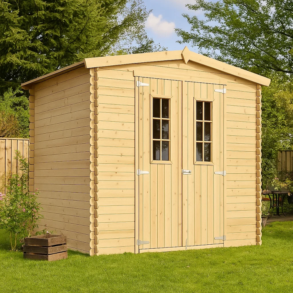 Gartenhaus aus Naturholz mit doppelt verglasten Türen, 4,61 m² - krQLhgF146VM