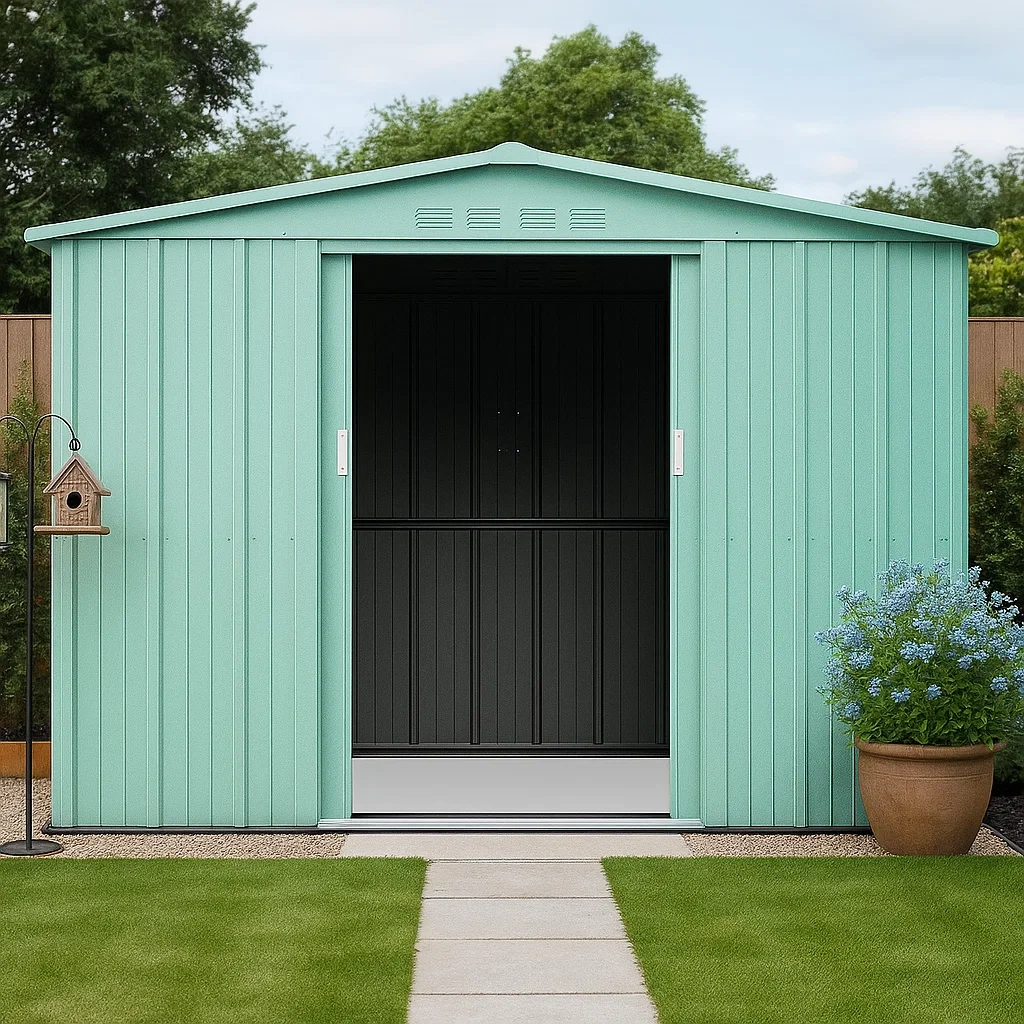 Gartenhaus aus verzinktem Stahl, mintgrün, 4,23 m² - uVTFPKb141sc