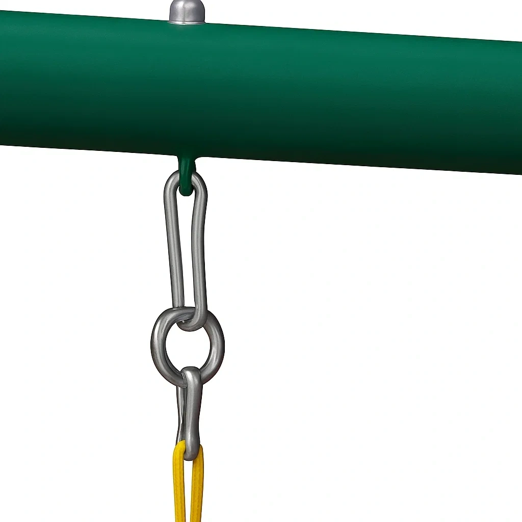 Kinderschaukel 295x185x195 cm Grün/Gelb Stahl/Kunststoff - QAjcwILW30Nx