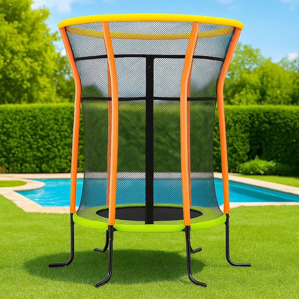 Rundes Trampolin 140x250 grün/orange für den Außenbereich - JKYmKdjf22xk
