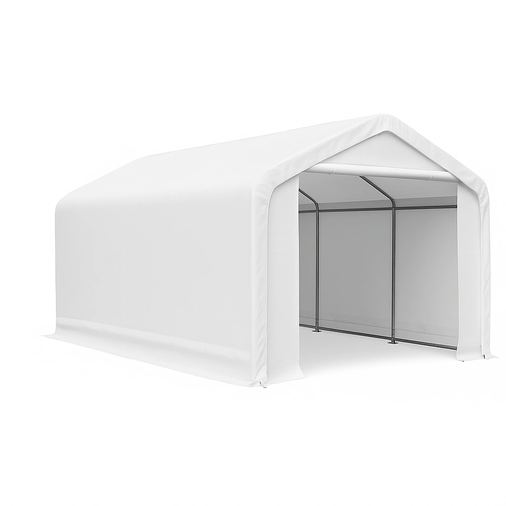 Garagenzelt für den Außenbereich, weiß, Stahl/PVC, Aufbewahrung, 600 x 300 x 270 cm