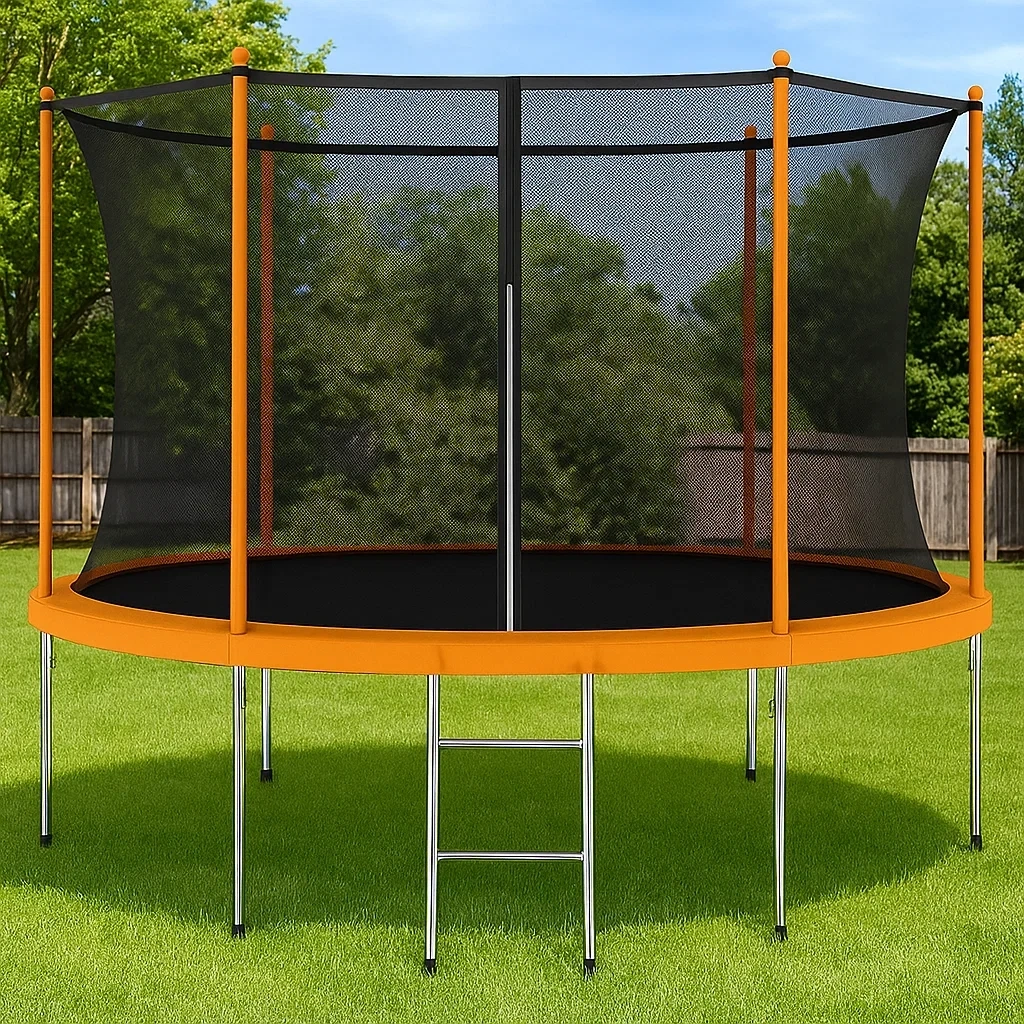 Rundes Trampolin 305x250 orange für den Außenbereich - bHmuOysf18Md