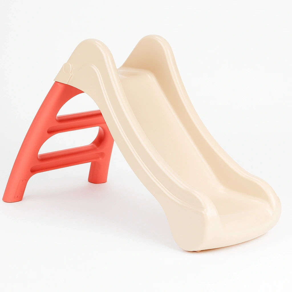 Beige/rote Rutsche 145x40x75 mm, geeignet für Kinder von 2 bis 5 Jahren, faltbar - ekcrNnKt73Dx