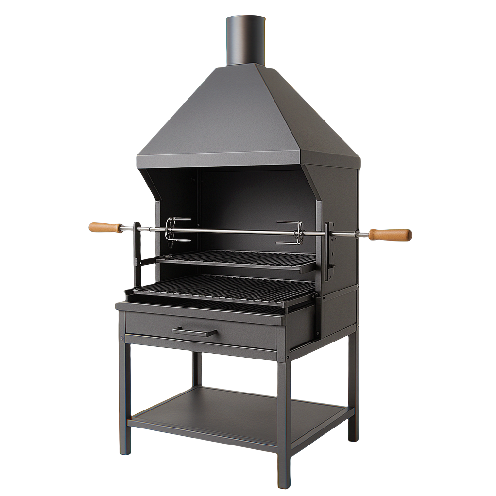 Holzkohlegrill 85x60x170 Außen Schwarz DnWgsfo344EJ
