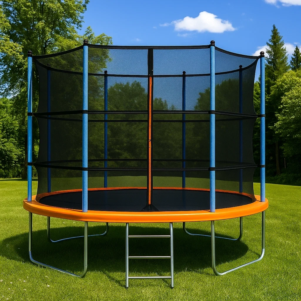 Trampolin 305x250 cm schwarz/orange/blau - hYJRtDyz20GY