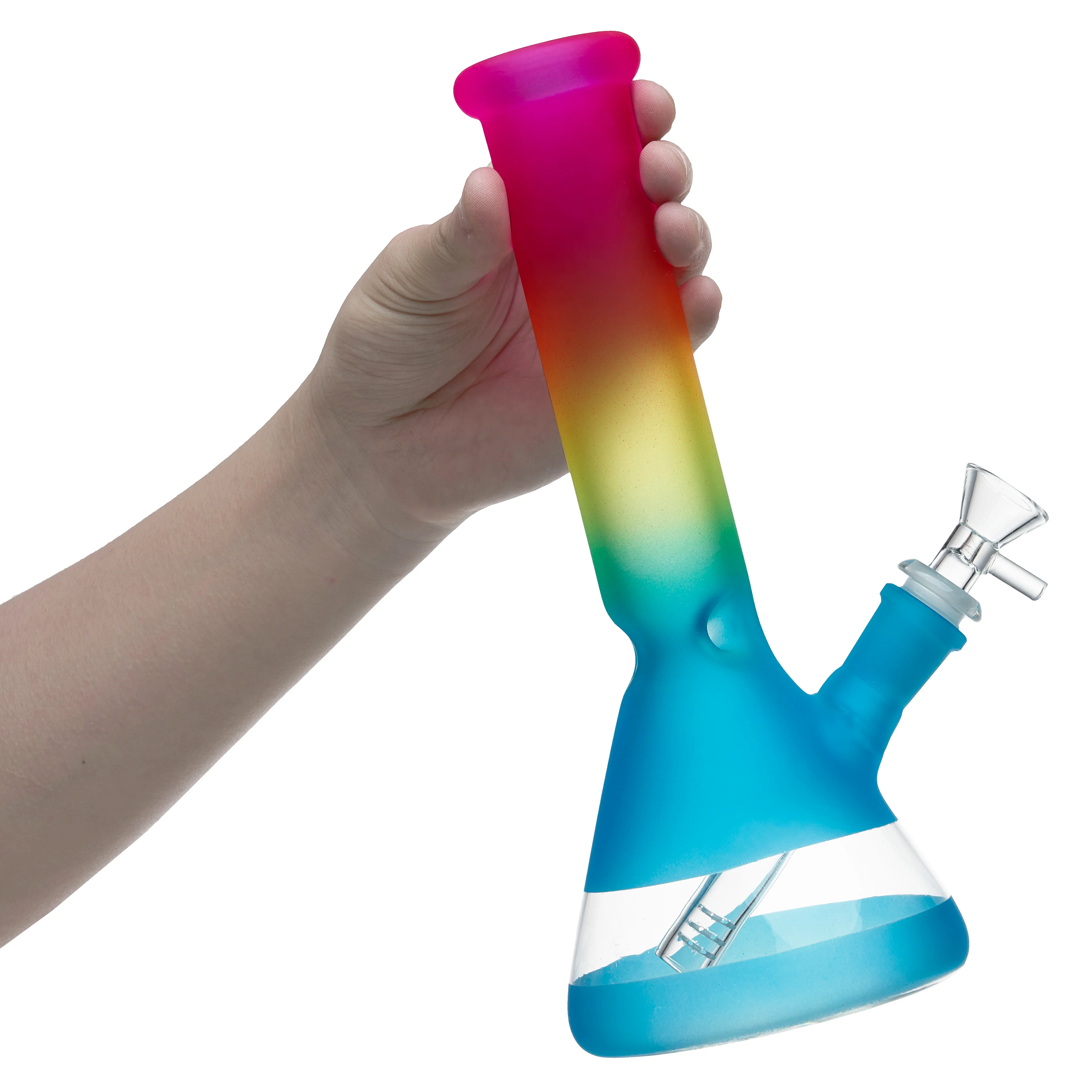 Frosted Rainbow Glass Bong | 10inch - RORA