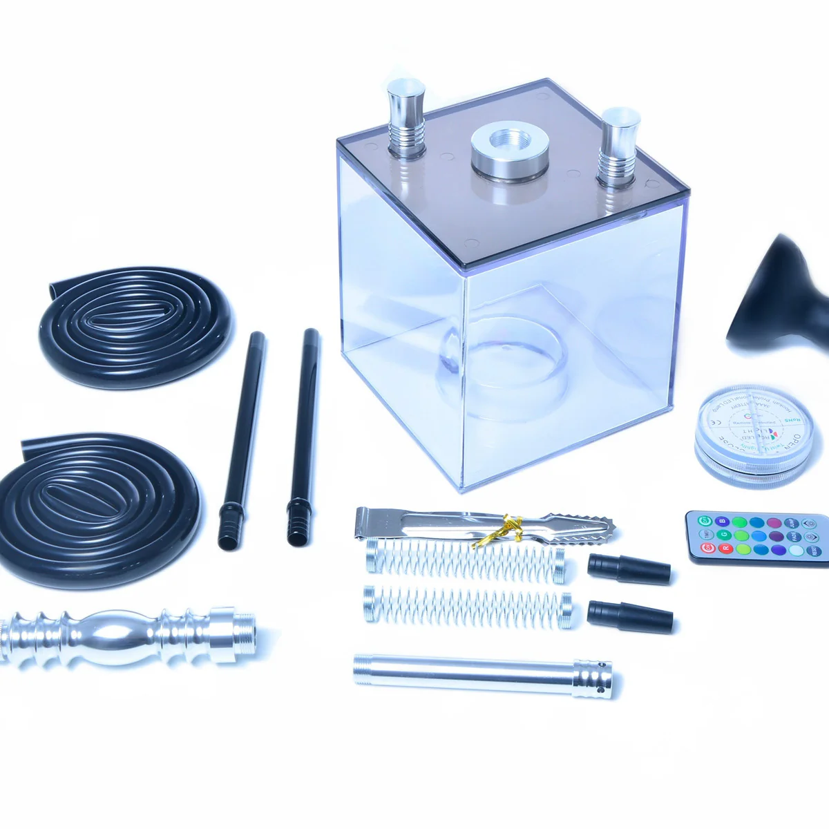 Arabian hookah, acrylic double-tube tobacco bottle, illuminated hookah - RORA