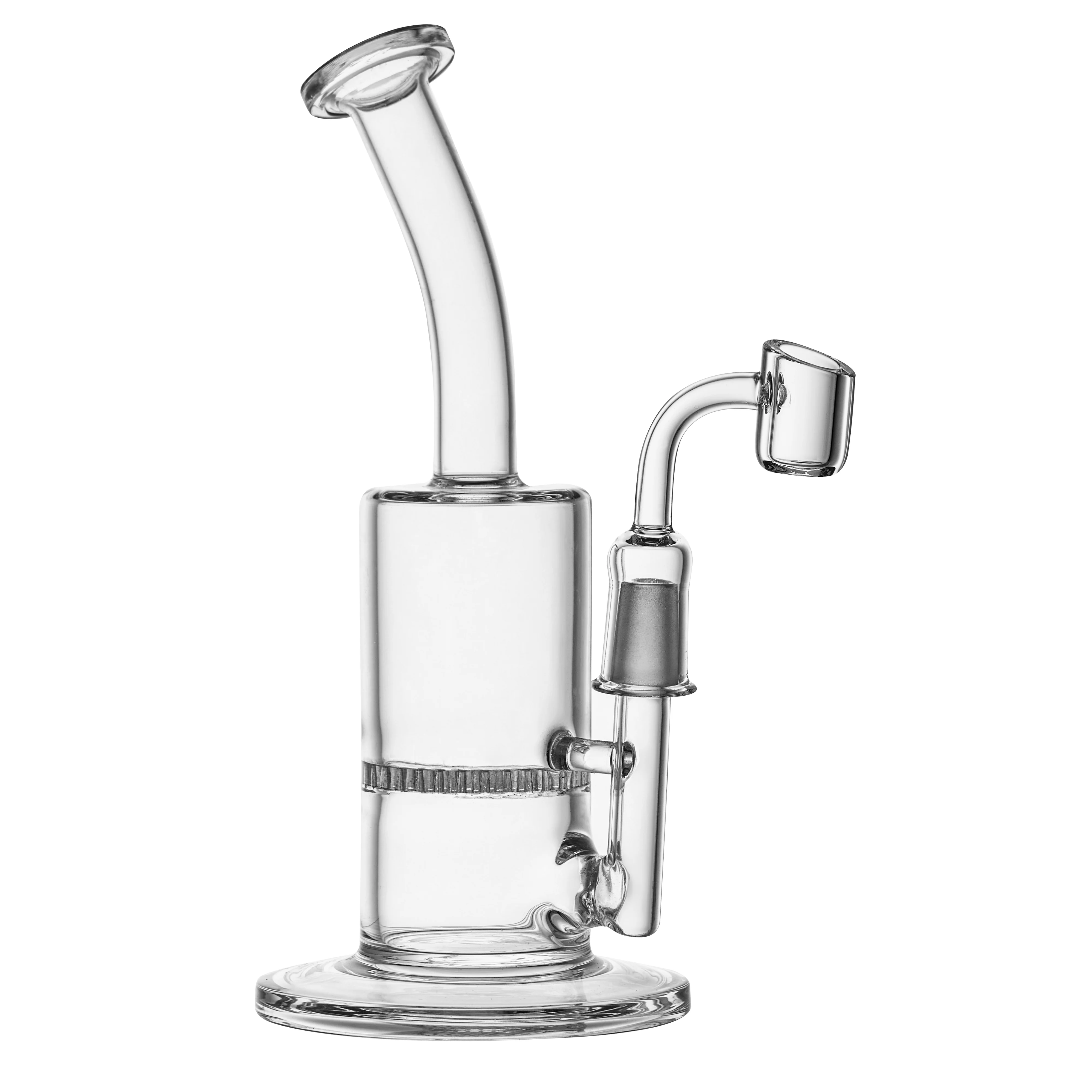 Clear Dab Rig Glass Bong Water Pipe Beaker Bubbler | 8 Inch