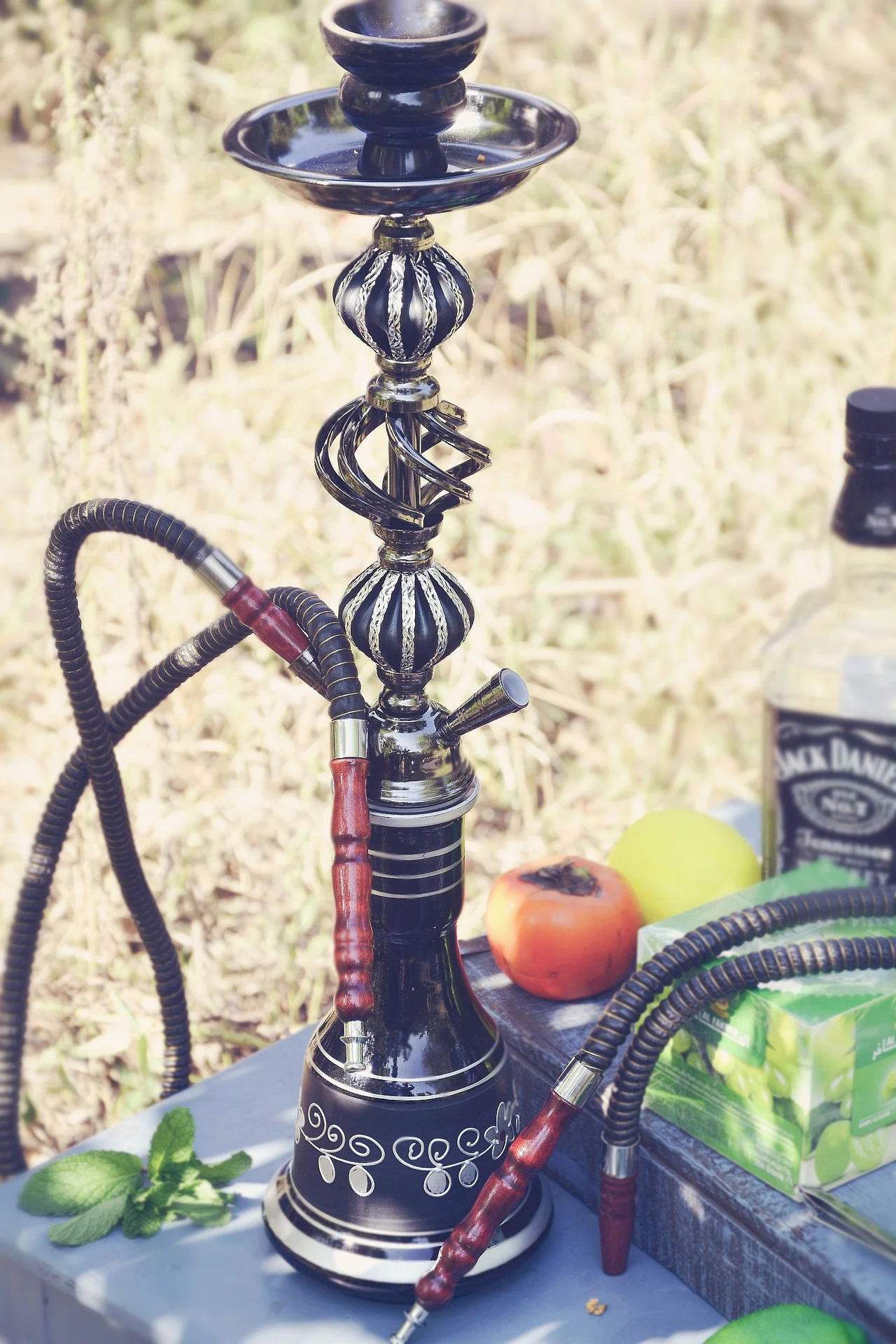 Arabic shisha set double barrel glass shisha decoration / hight 54cm - RORA