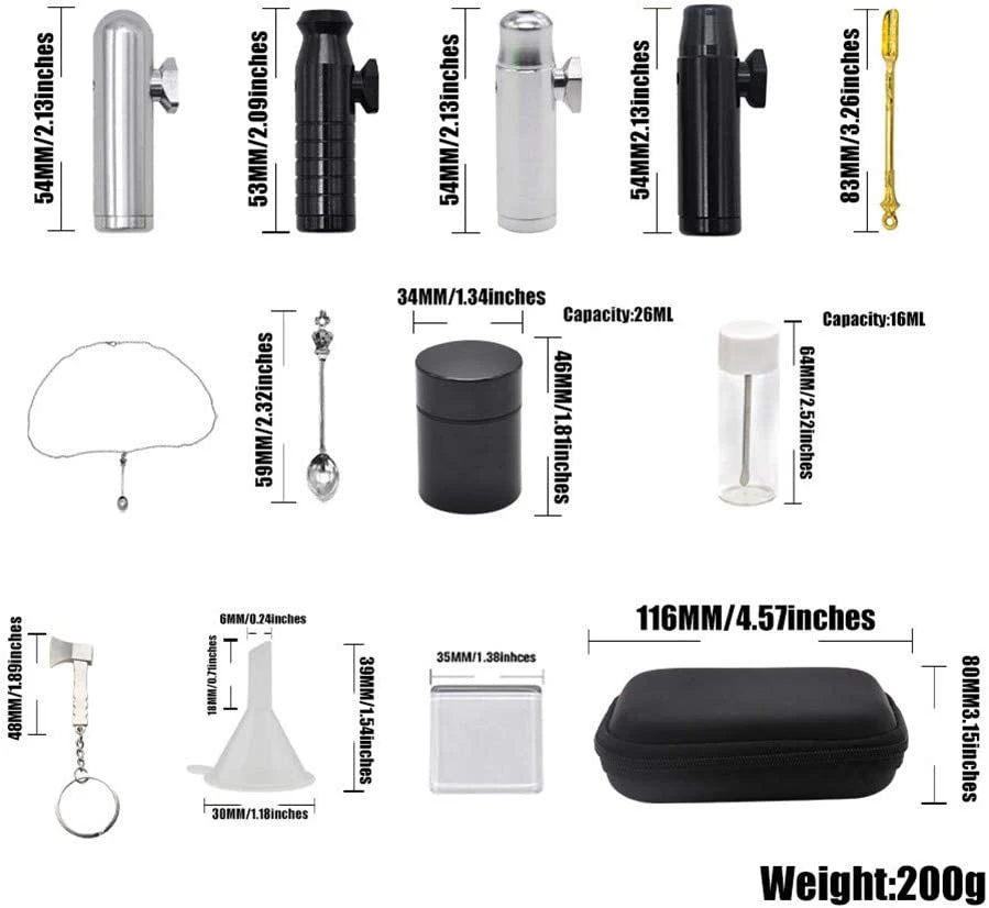 RORA 12 PCS Snuff Kit Snuff Straw Snorter Kit - RORA