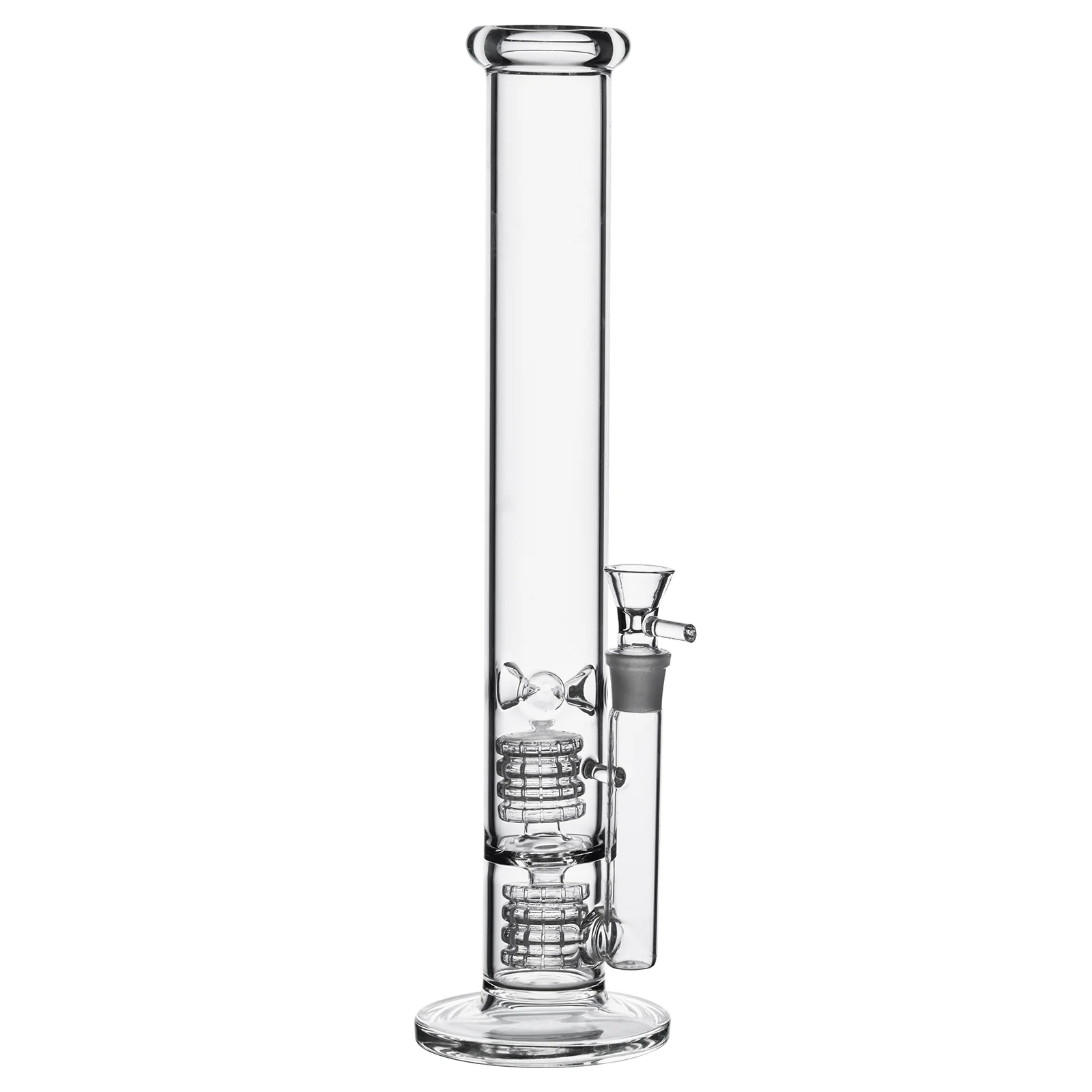 Transparent Double Cage Glass Bong | 18.8mm 15inch - RORA