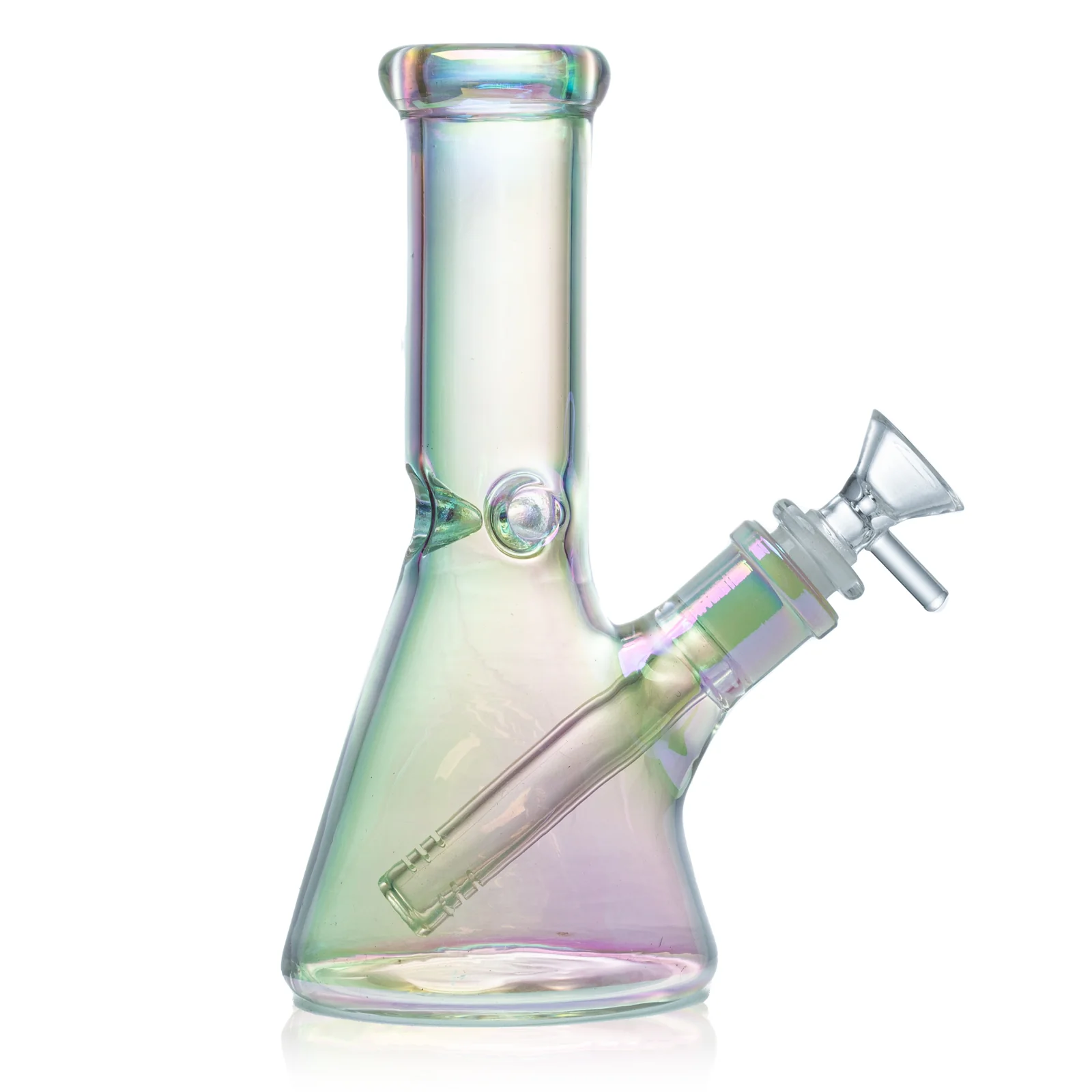 Glass Bong /8-inch heavy-duty glass bong with penetrating water pipe and hookah bag, 14mm bowl, rainbow colored drum - RORA