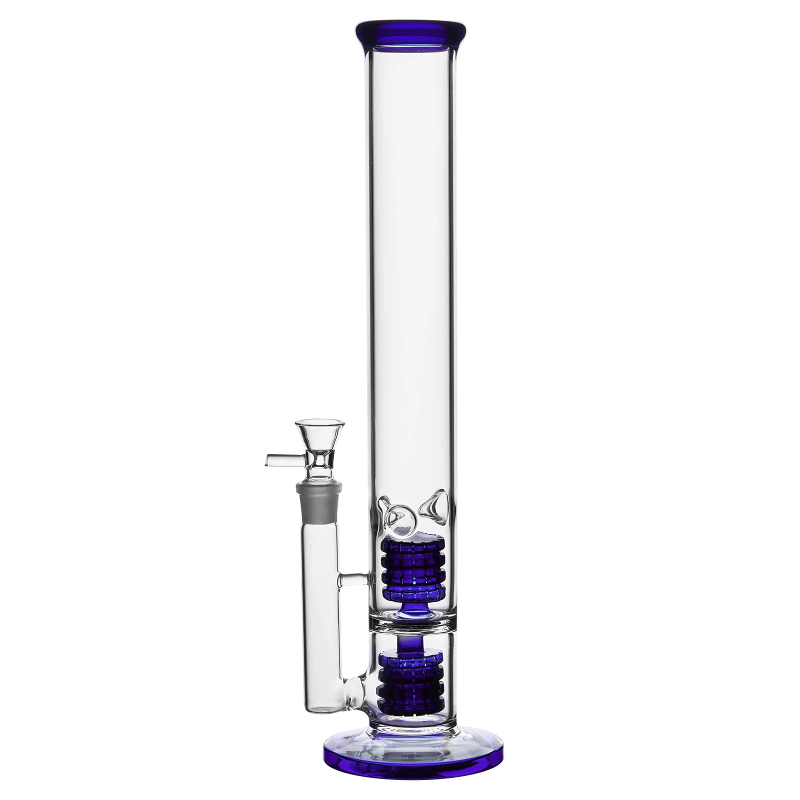 Blue Double Cage Glass Bong | 18.8mm 15inch - RORA