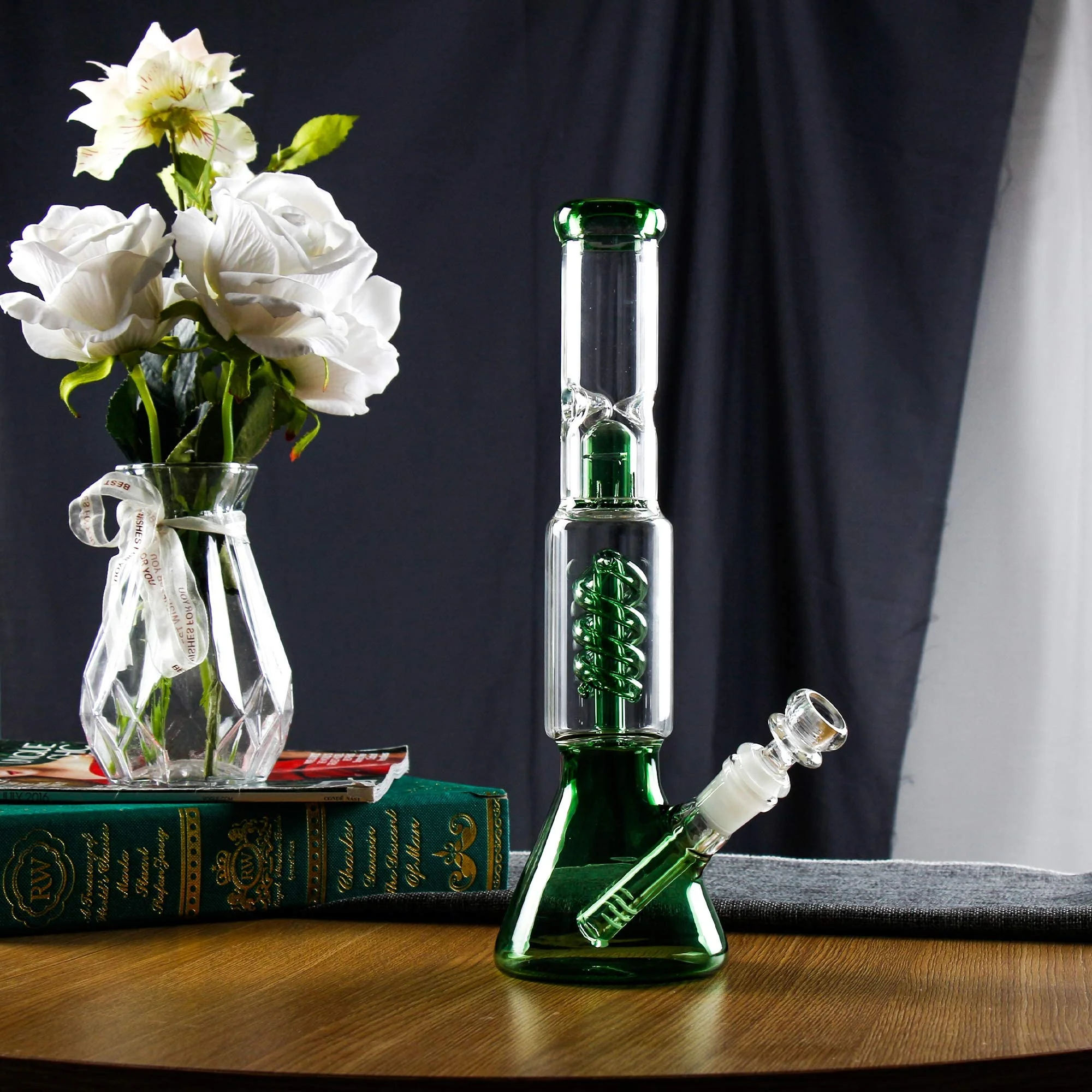 Green Glass Bong | 14.5mm 12.2inch - RORA