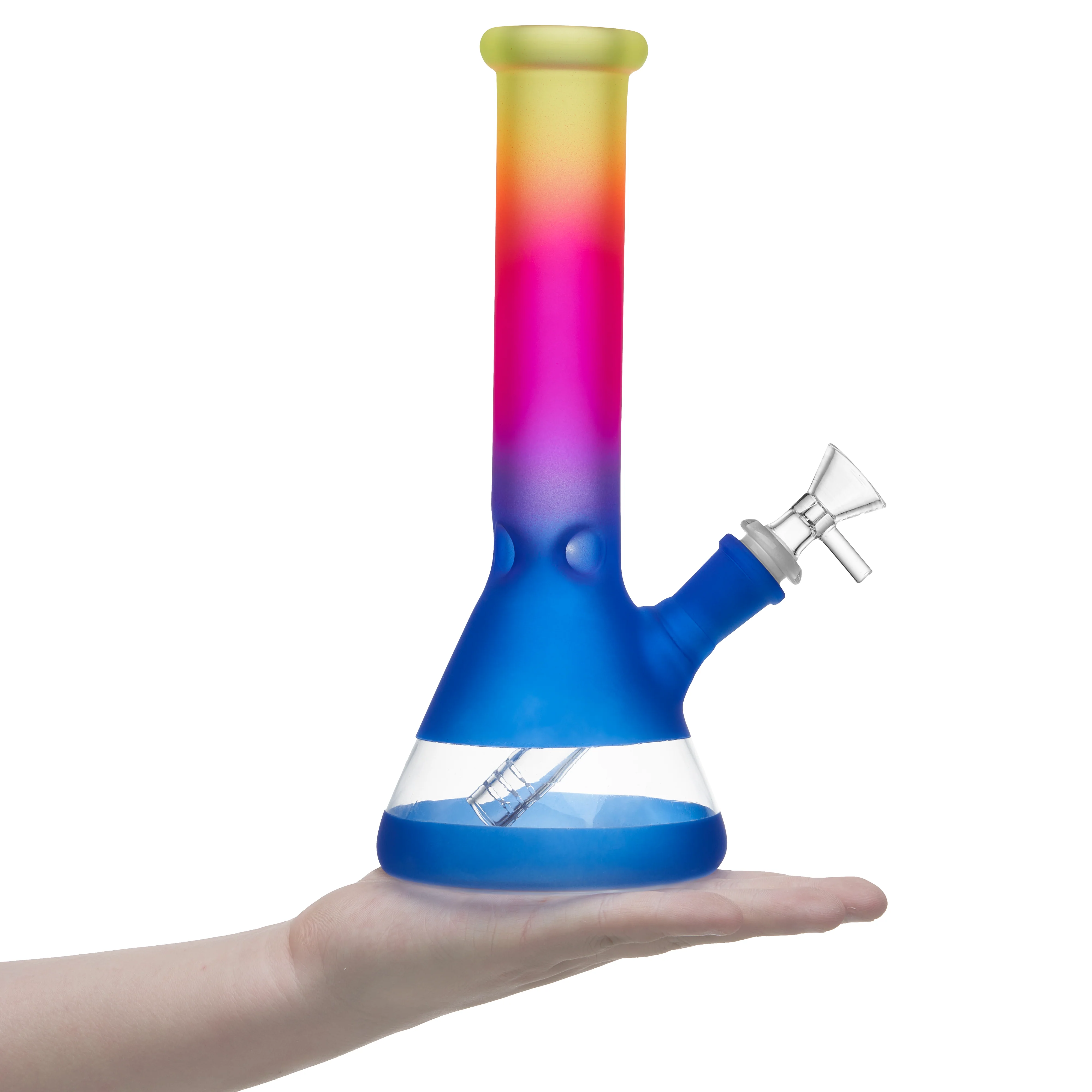 Frosted Rainbow Glass Bong | 10inch - RORA