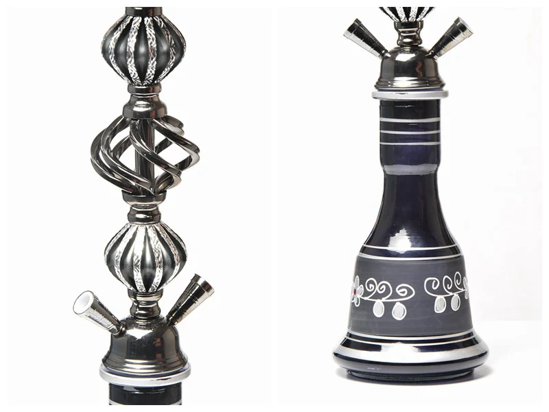 Arabic shisha set double barrel glass shisha decoration / hight 54cm - RORA