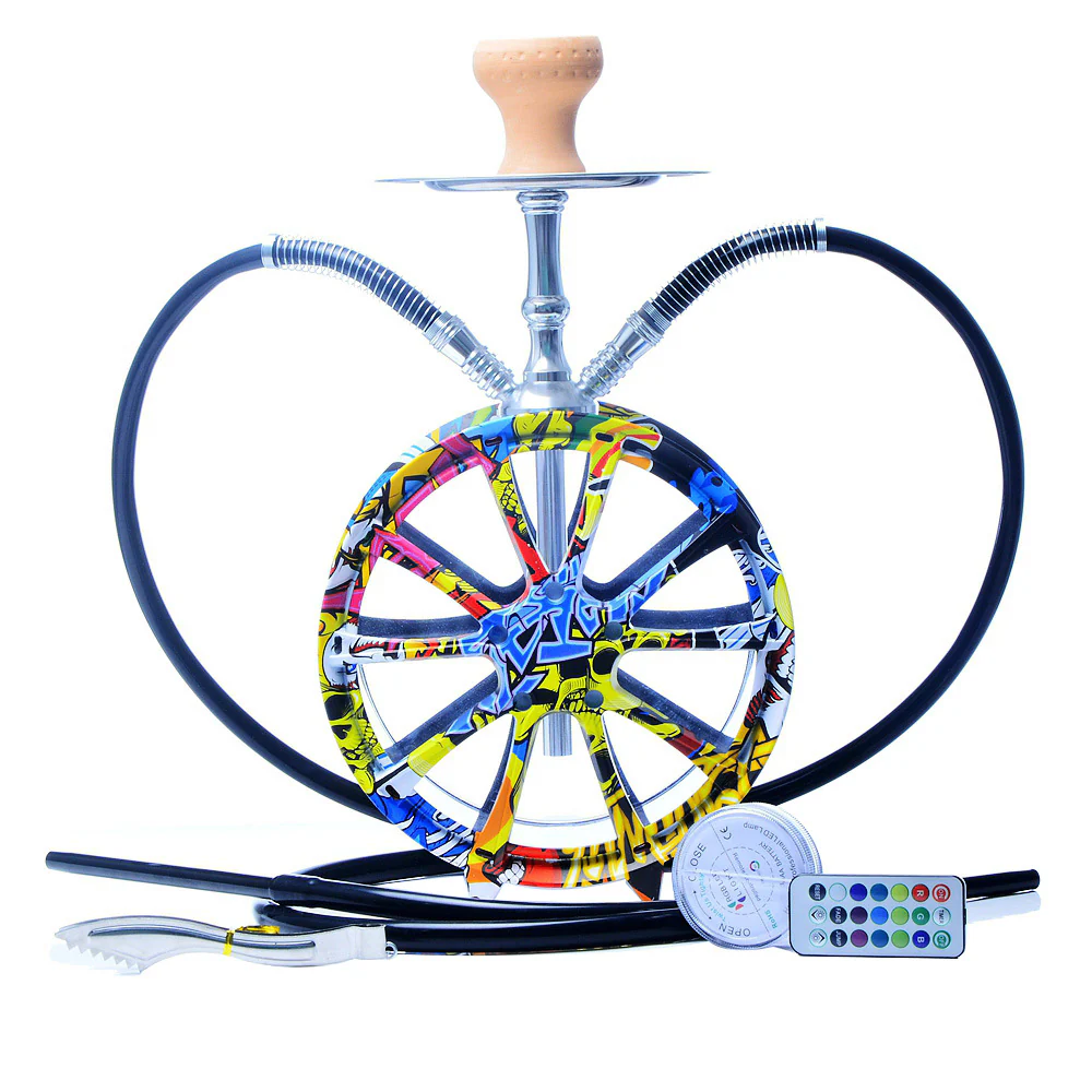 Arabic hookah Double-tube large hookah acrylic wheel hookah - RORA