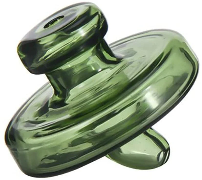 2pcs Glass Carb Cap Banger Quartz Carb Cap for Domeless Quartz Banger Nail Caps with Hold for Dab Rig Water Bong Pipe - RORA