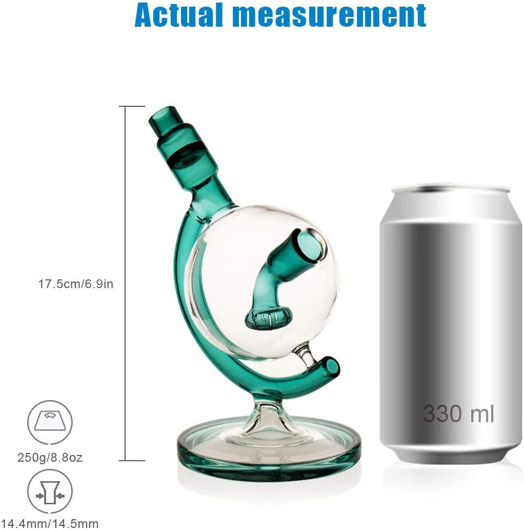 Green Globe Glass Bong Dab Rig | 7 Inches