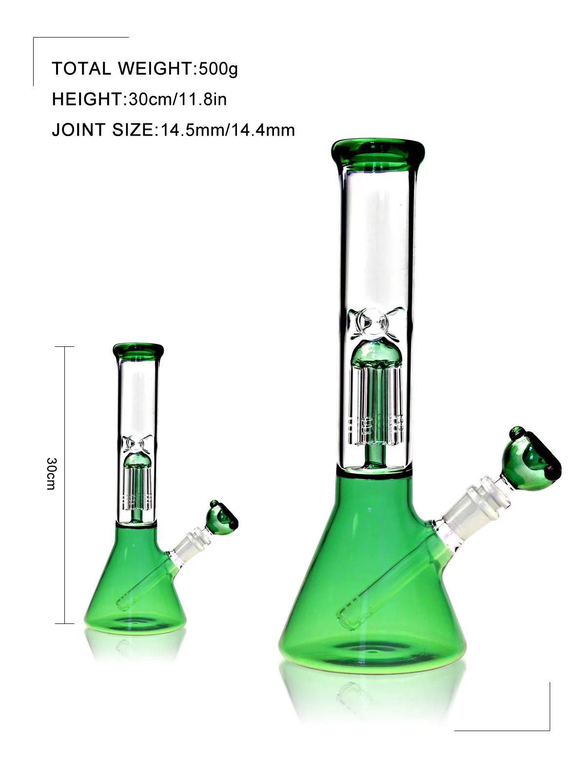 Tall Glass Bong | 14.4mm 11.8inch - RORA