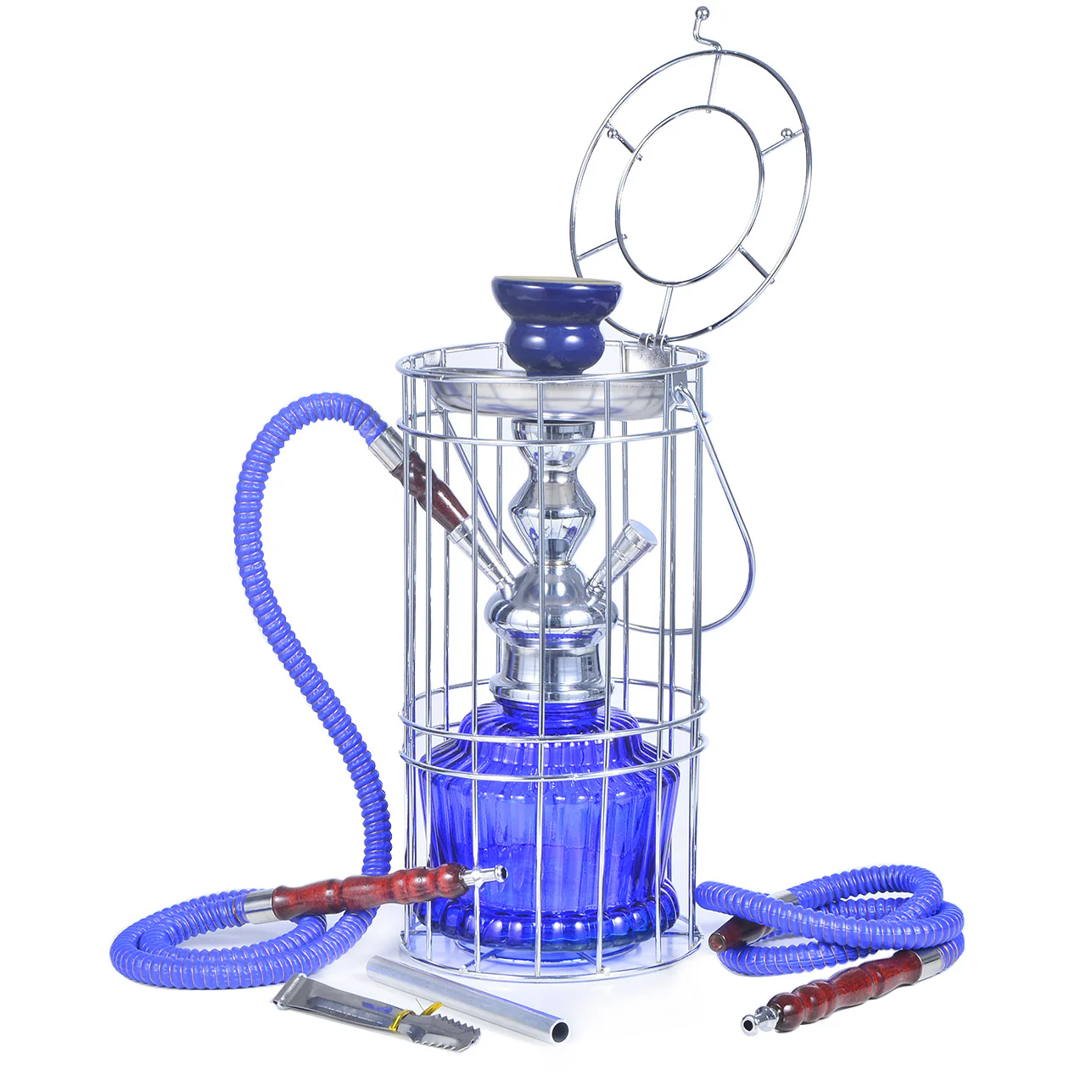 hookah shisha double-tube glass iron cage smoke bottle hookah shisha - RORA