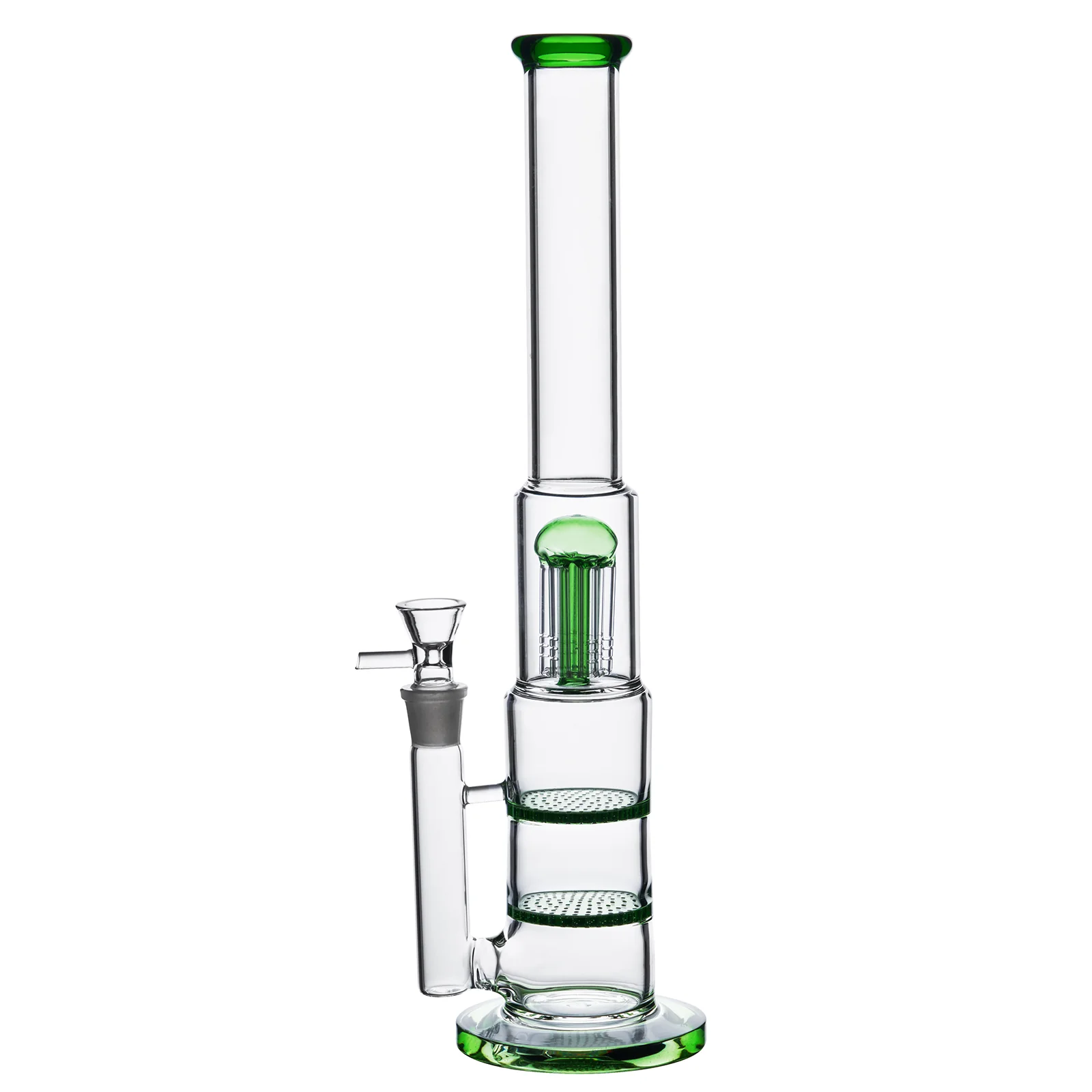 Green Heavy Bubbler Glass Bong | 18mm16inch - RORA
