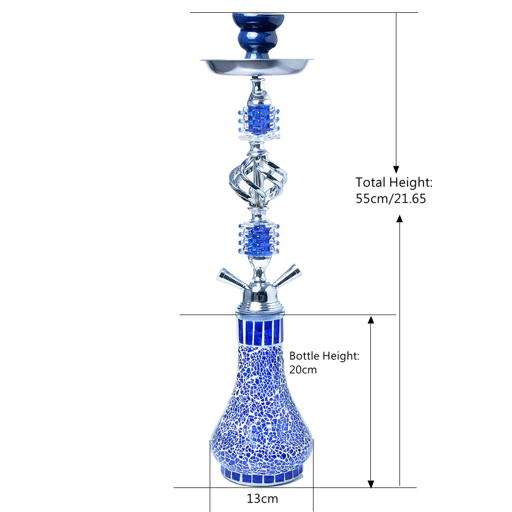 Arab hookah glass pot double tube hookah set finished product / high 55cm - RORA