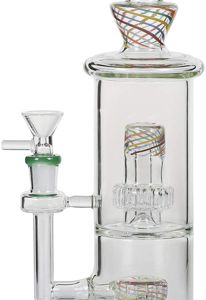 Thick Glass Bong Water Pipes 11in Height Honeycomb heady Bongs with 14mm Bowl - RORA
