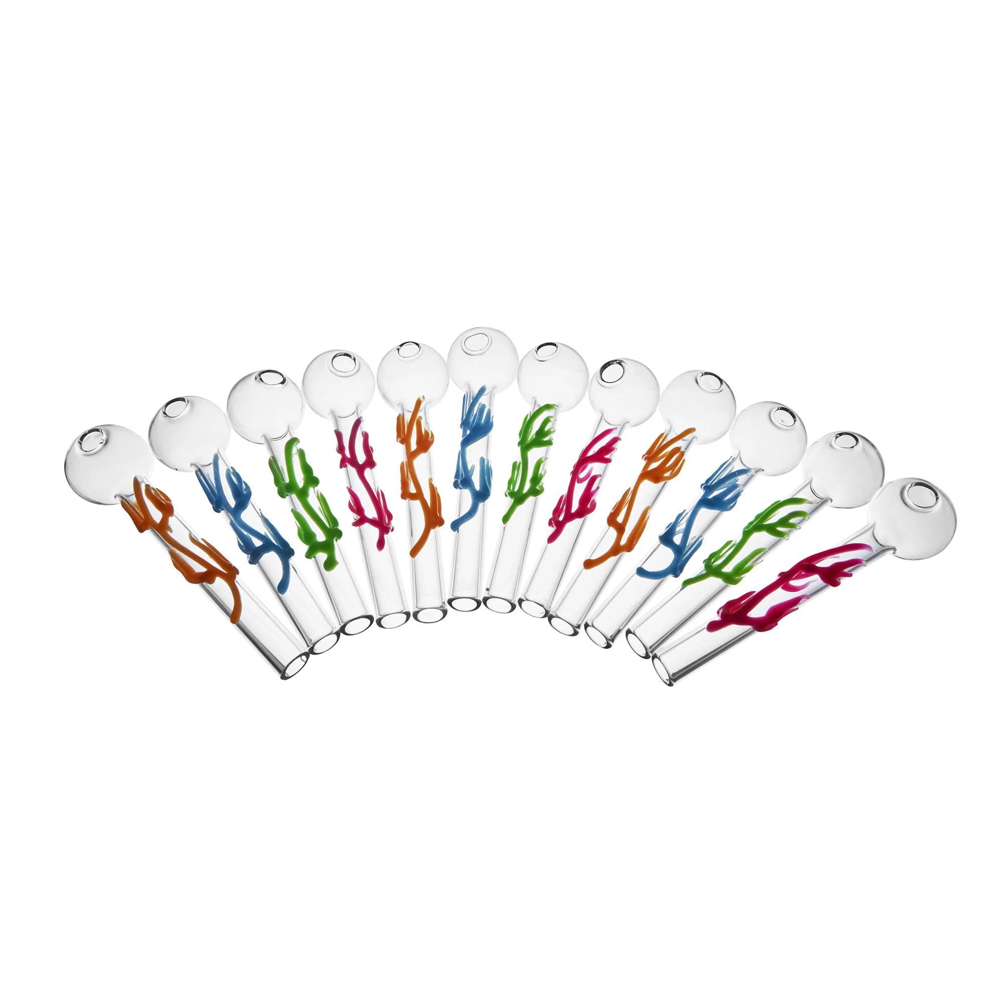 10pcs Sweet Puff Colorful Glass Pipes | 10cm - RORA