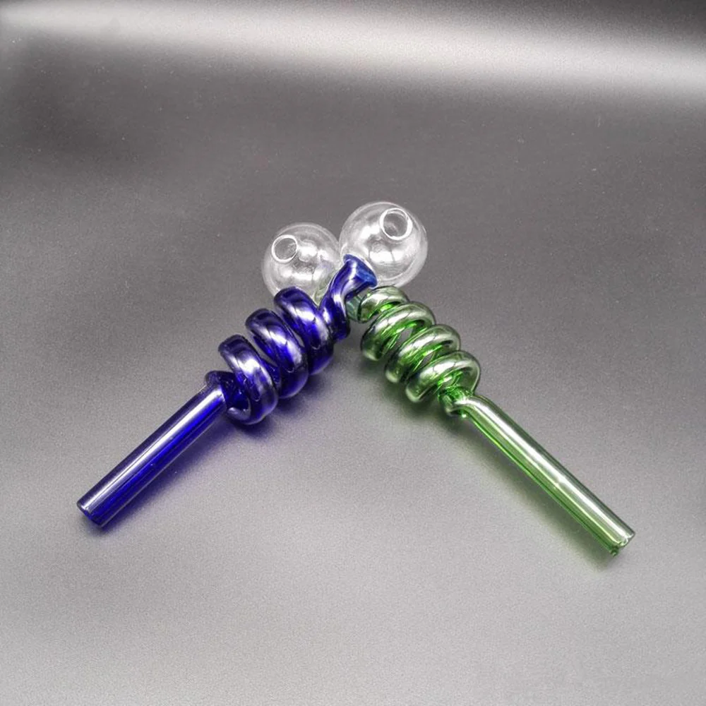 10pcs Curved Glass Oil Burner Pipe Pyrex Smoking Water Small Pipes for Bong Accessories with 14cm - RORA