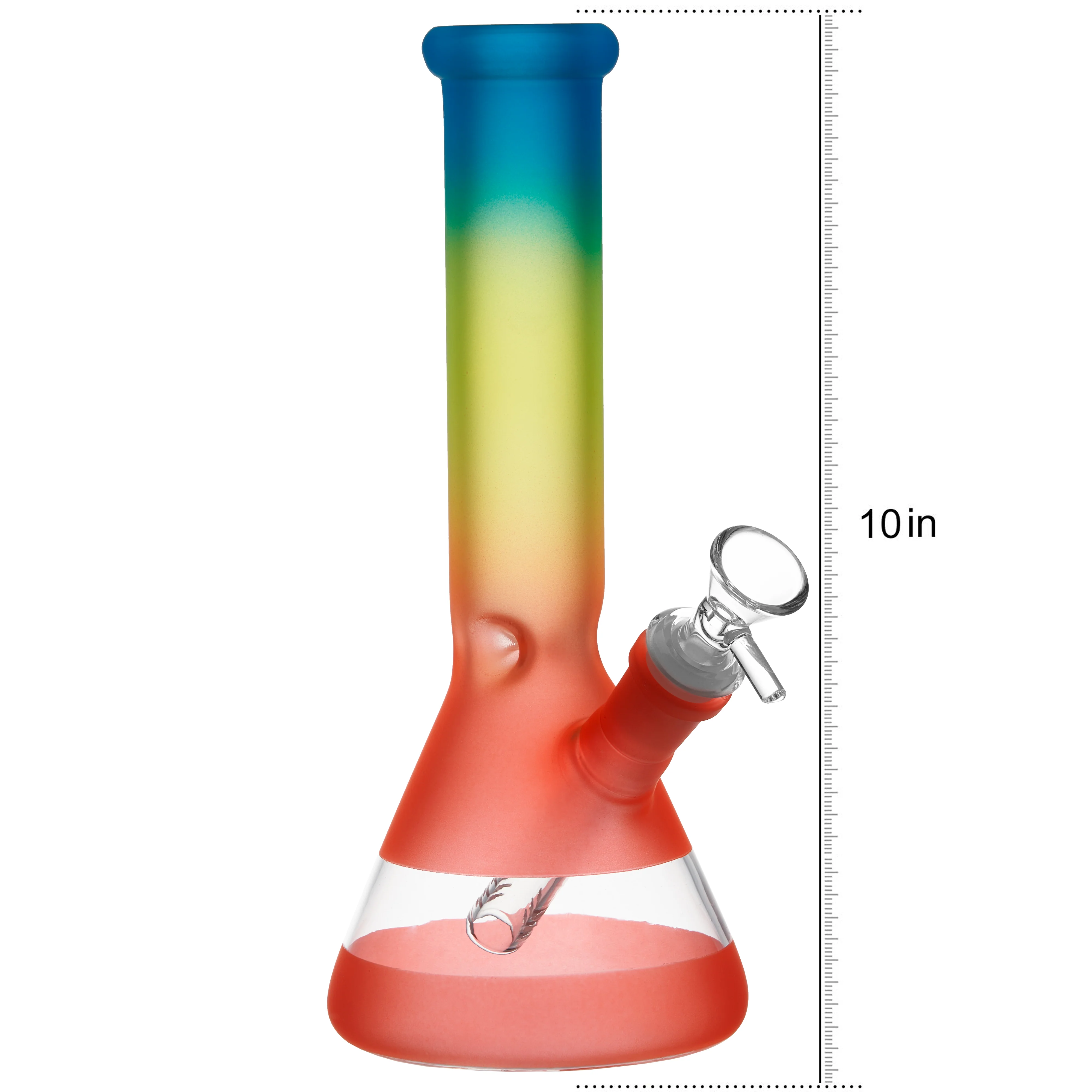 Frosted Rainbow Glass Bong | 10inch - RORA