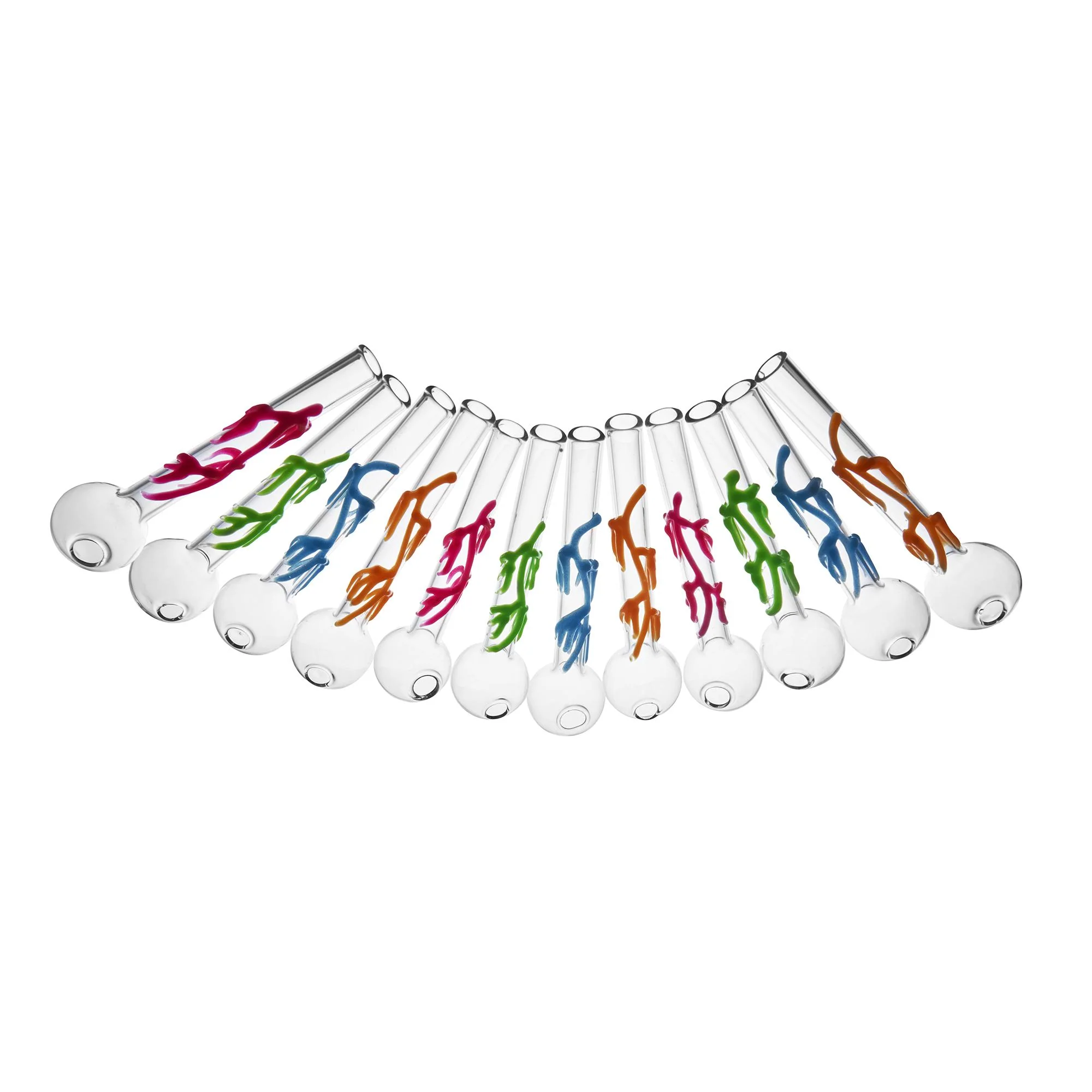 5pcs / 10pcs / 20pcs Sweet Puff Colorful Glass Pipe | 10cm - RORA